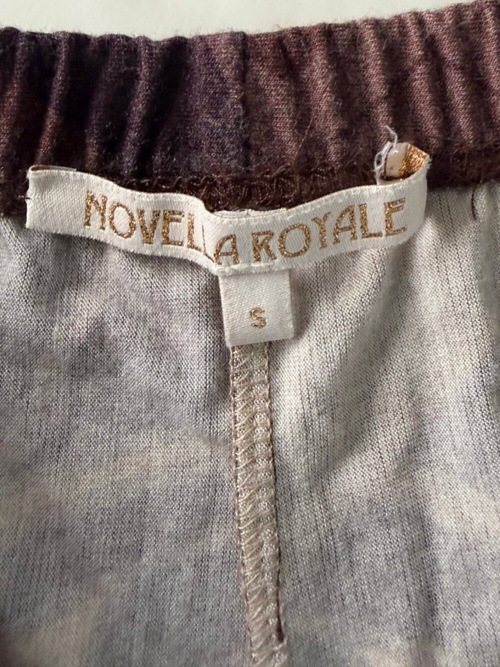 Novella Royale Iris Cropped Bell Pants Butterfly Print Brown & Copper Size Small - Picture 3 of 3